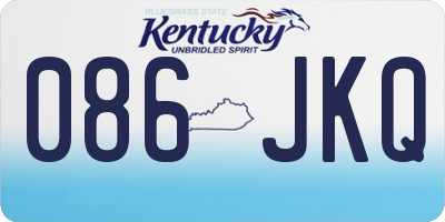 KY license plate 086JKQ