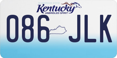 KY license plate 086JLK