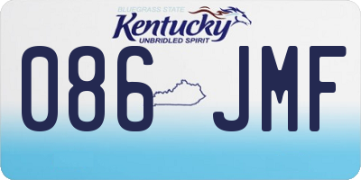 KY license plate 086JMF