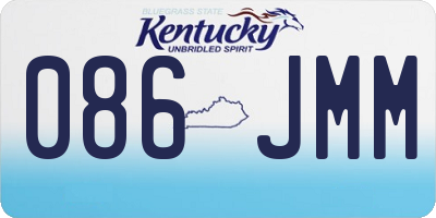 KY license plate 086JMM