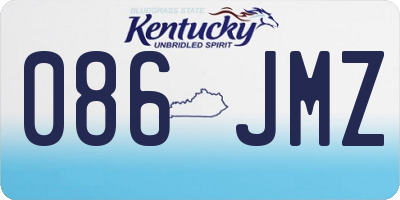 KY license plate 086JMZ