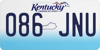 KY license plate 086JNU