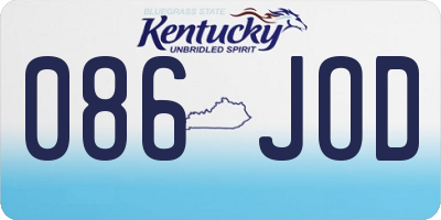 KY license plate 086JOD