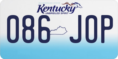 KY license plate 086JOP