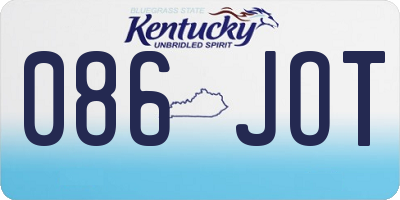 KY license plate 086JOT