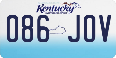 KY license plate 086JOV