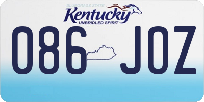 KY license plate 086JOZ