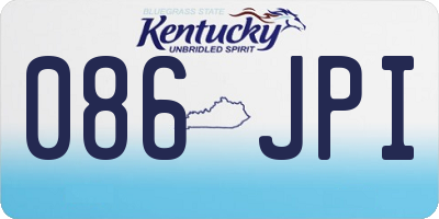 KY license plate 086JPI