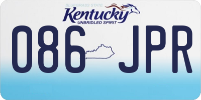 KY license plate 086JPR