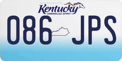 KY license plate 086JPS