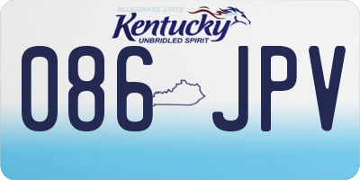 KY license plate 086JPV