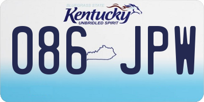 KY license plate 086JPW