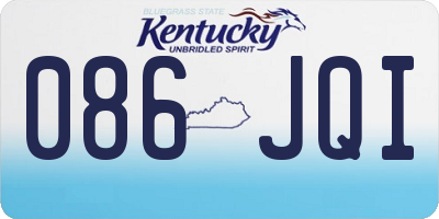 KY license plate 086JQI