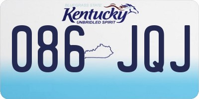 KY license plate 086JQJ