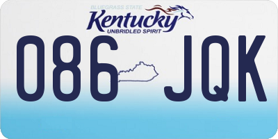 KY license plate 086JQK