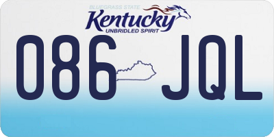 KY license plate 086JQL