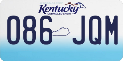 KY license plate 086JQM