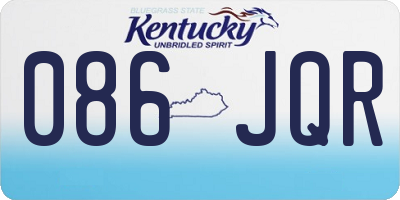 KY license plate 086JQR