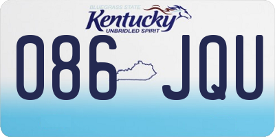 KY license plate 086JQU