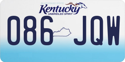 KY license plate 086JQW