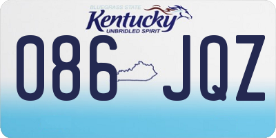 KY license plate 086JQZ