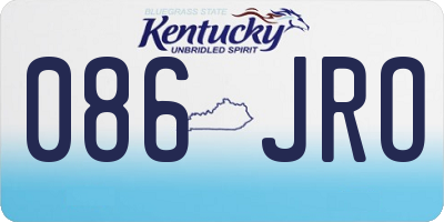 KY license plate 086JRO