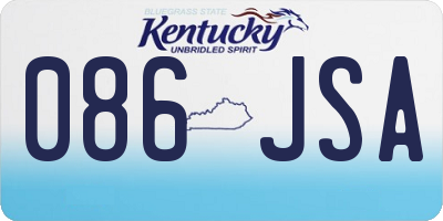 KY license plate 086JSA
