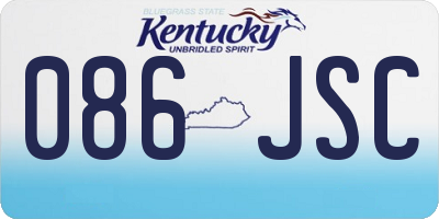 KY license plate 086JSC
