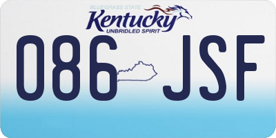 KY license plate 086JSF
