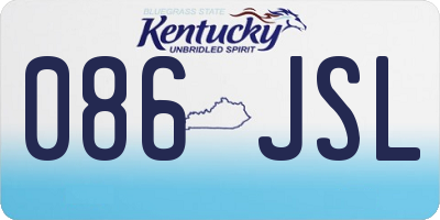 KY license plate 086JSL