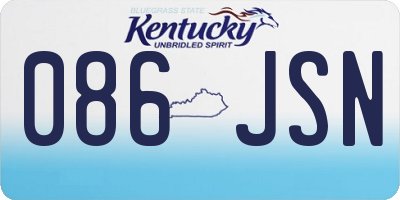 KY license plate 086JSN