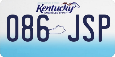 KY license plate 086JSP