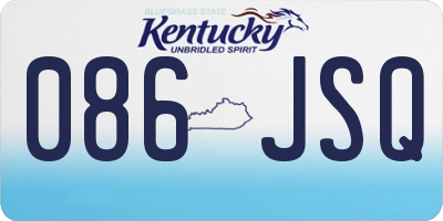 KY license plate 086JSQ