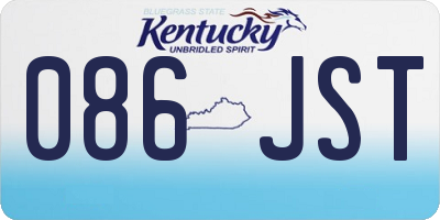 KY license plate 086JST