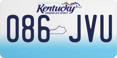 KY license plate 086JVU