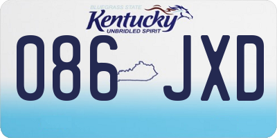 KY license plate 086JXD