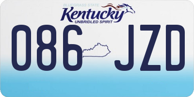 KY license plate 086JZD