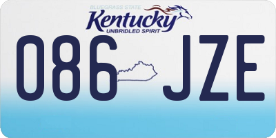 KY license plate 086JZE