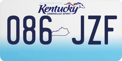 KY license plate 086JZF