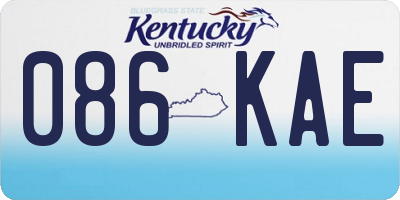 KY license plate 086KAE