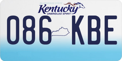 KY license plate 086KBE