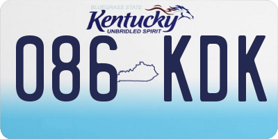 KY license plate 086KDK