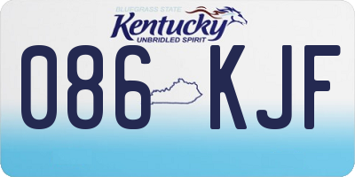 KY license plate 086KJF
