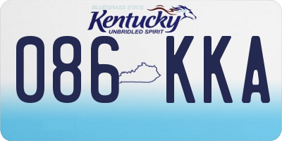 KY license plate 086KKA