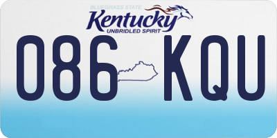 KY license plate 086KQU