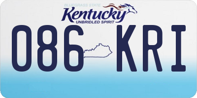 KY license plate 086KRI