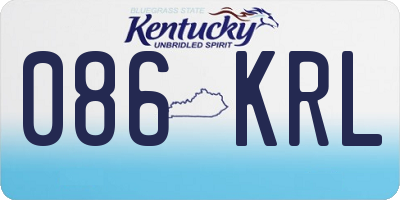 KY license plate 086KRL