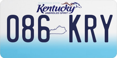 KY license plate 086KRY