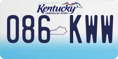 KY license plate 086KWW