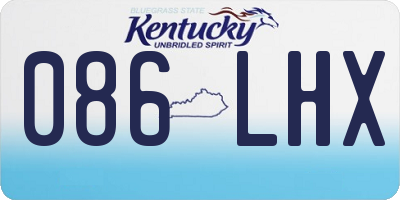 KY license plate 086LHX